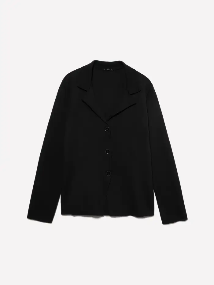 Sisley Blazer In Maglia Nero, Donna, Nero