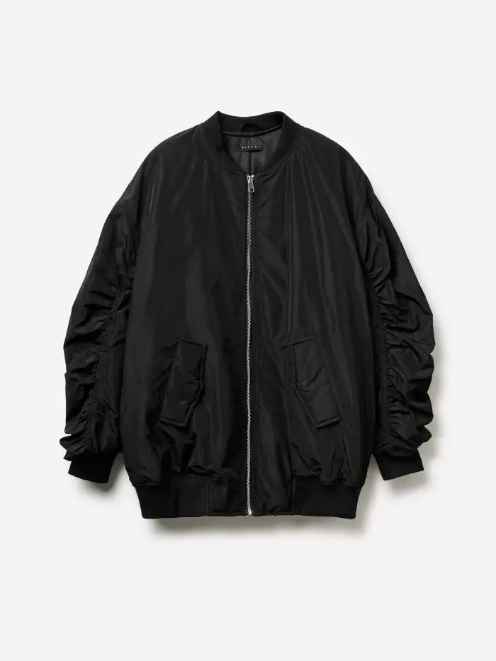 Sisley Bomber Con Arriccio, Donna, Nero