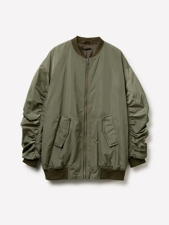 Sisley Bomber Con Arriccio, Donna, Verde Militare