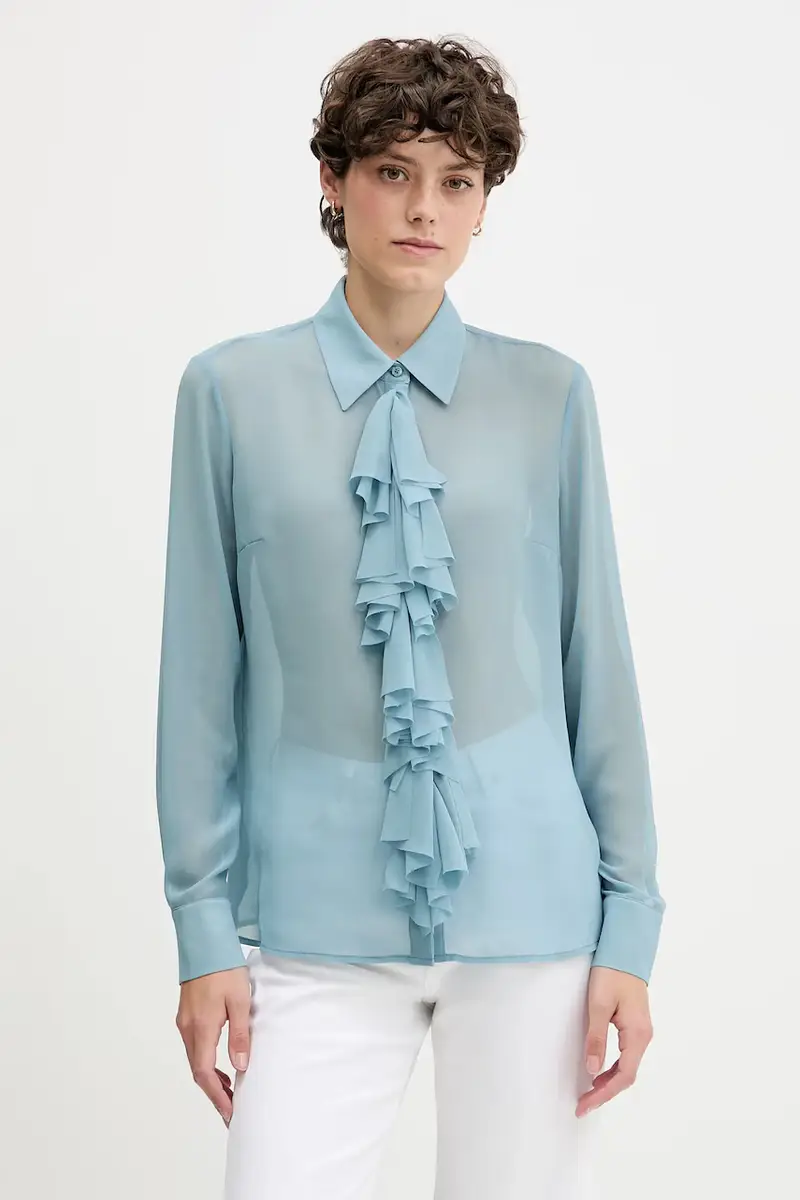 Sisley camicia donna colore turchese 5NOXLQ09T