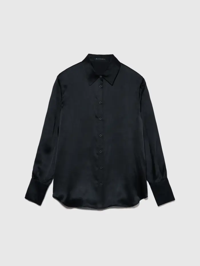 Sisley Camicia In Seta, Donna, Nero
