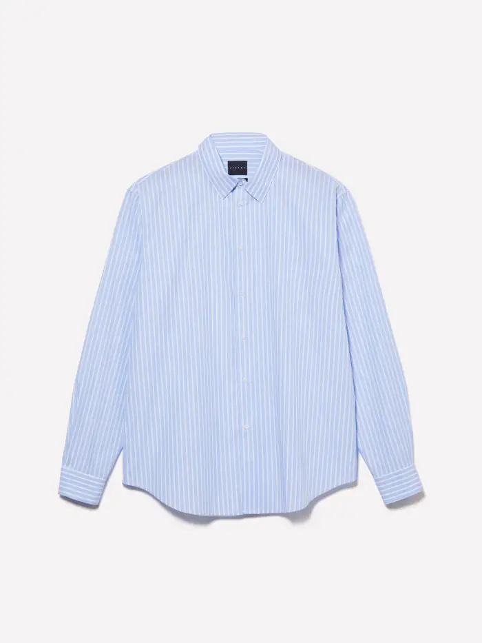 Sisley Camicia Tinto Filo Azzurra, Uomo, Blu Chiaro