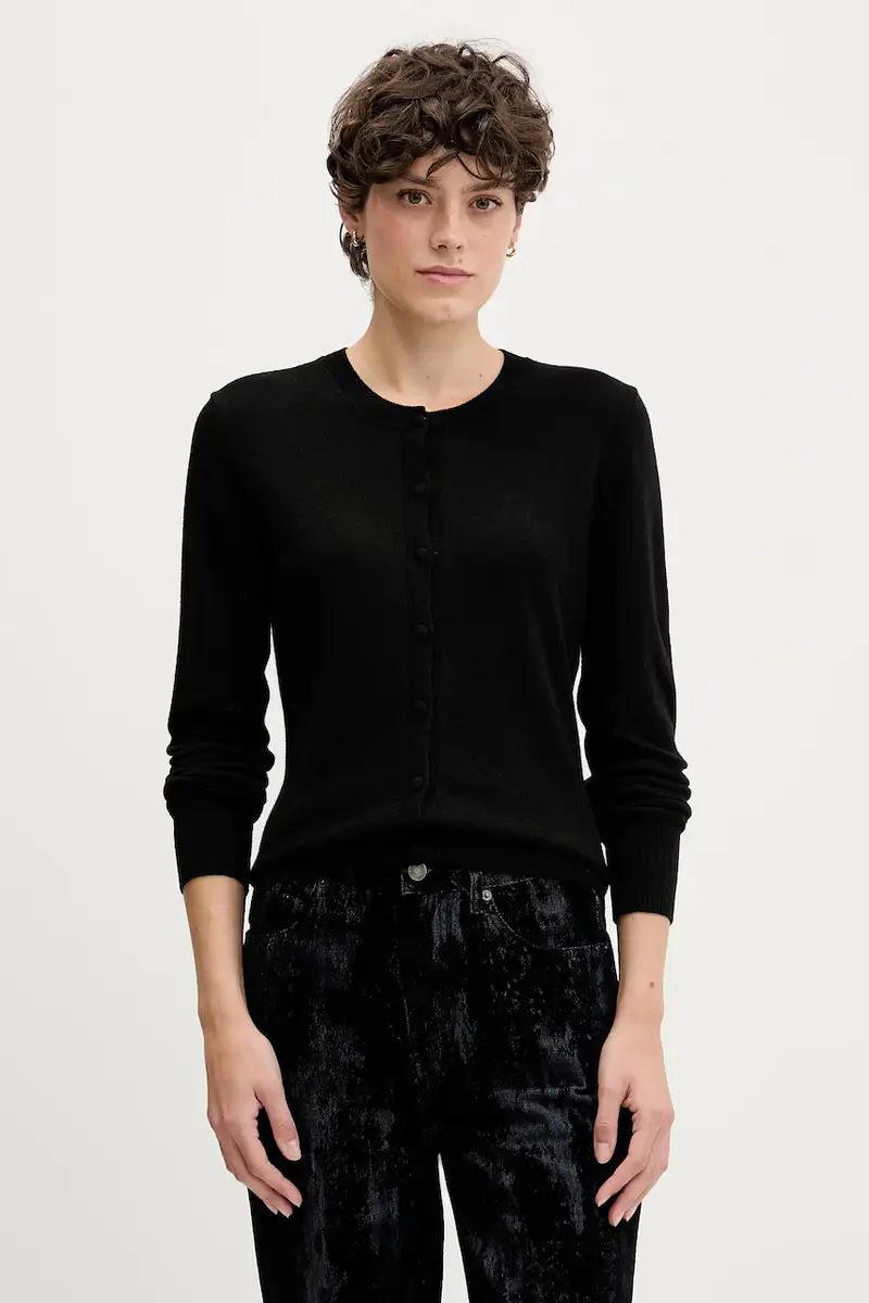 Sisley cardigan con aggiunta di lana colore beige 102HM5237 Nero