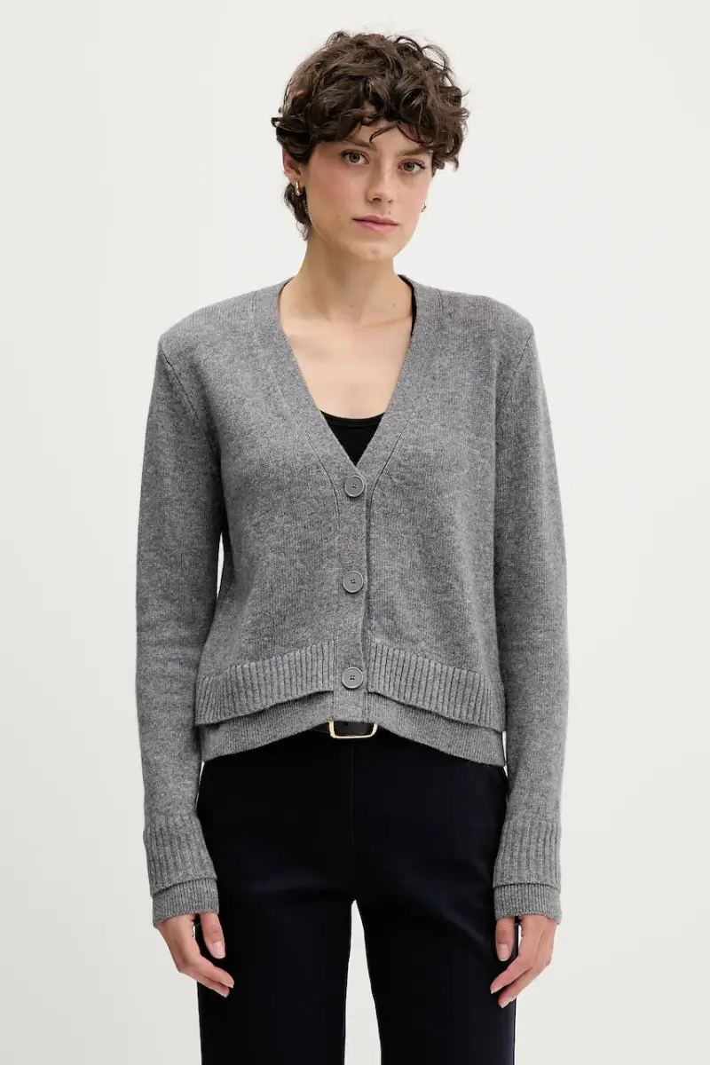 Sisley cardigan con lana colore grigio 122WL602S