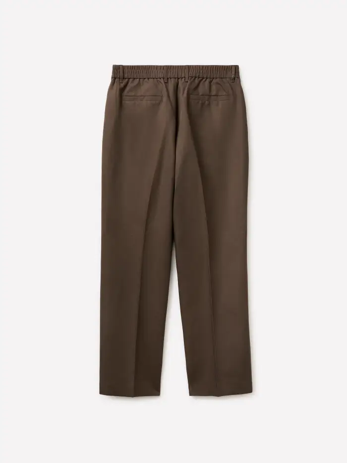 Sisley Chino In Misto Lino, Uomo, Marrone Scuro