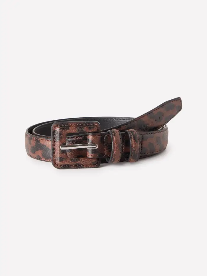 Cintura Animalier, Donna, Marrone Scuro