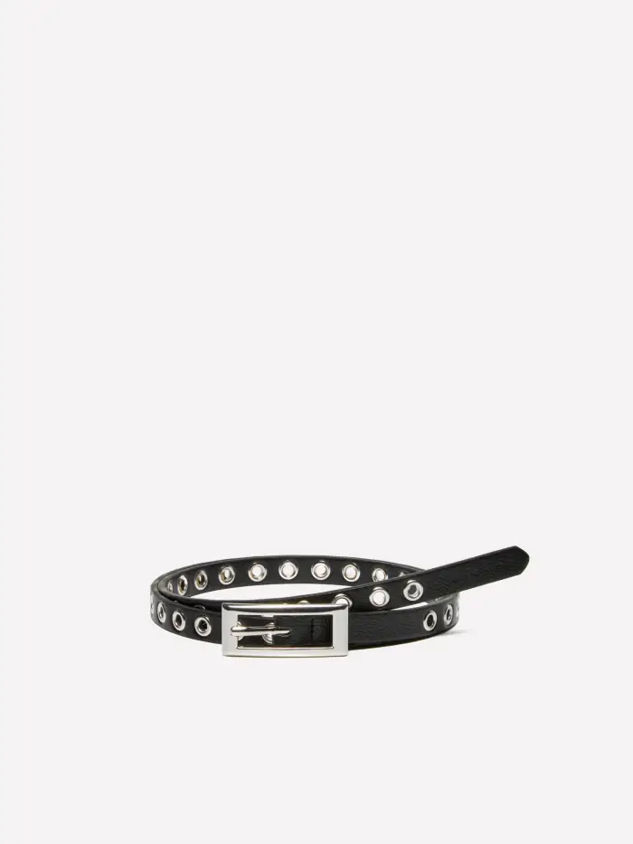 Sisley Cintura Nera Con Occhielli, Donna, Nero