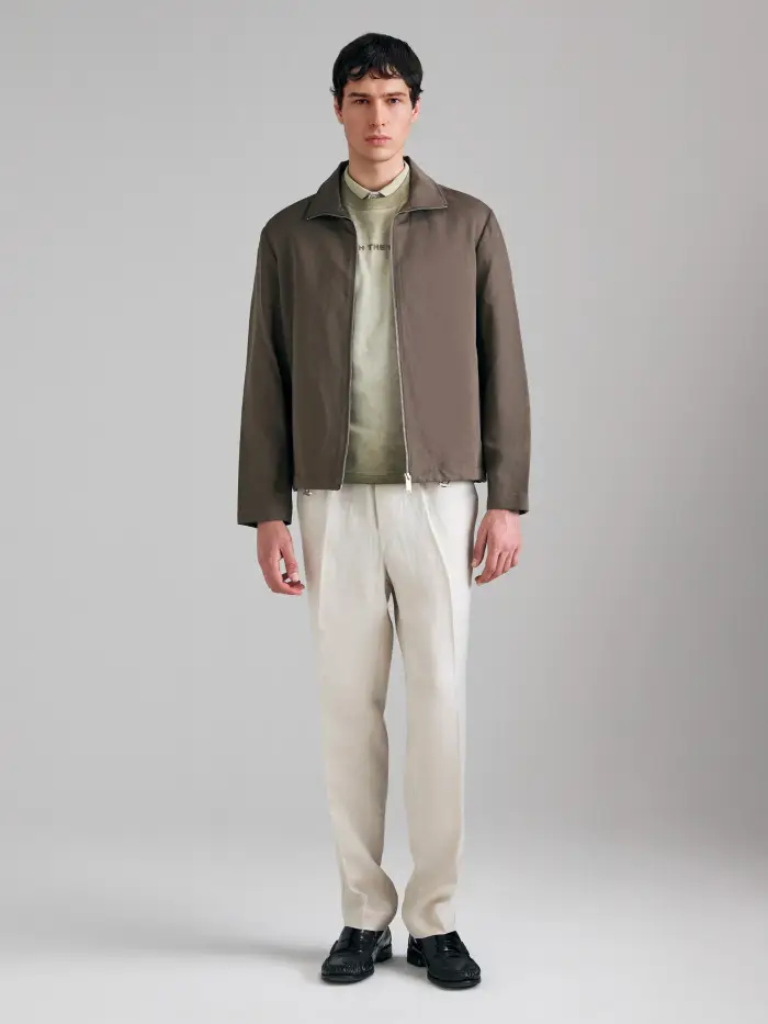 Sisley Giacca In Misto Lino, Uomo, Marrone