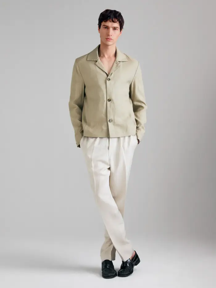 Sisley Giacca Leggera In Misto Lino, Uomo, Beige