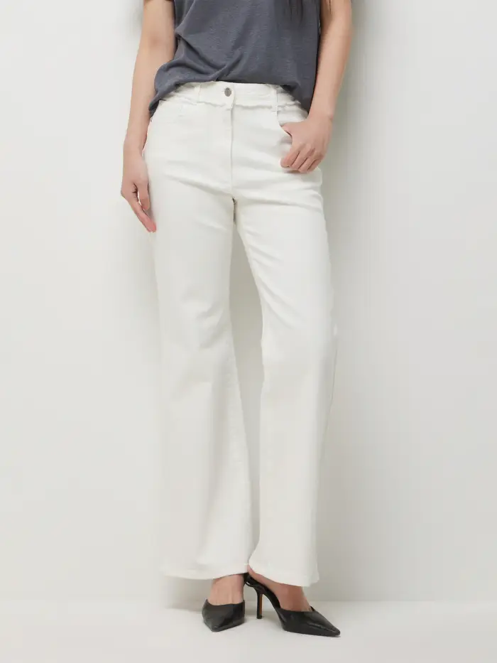 Sisley Jeans Flare Fit, Donna, Bianco