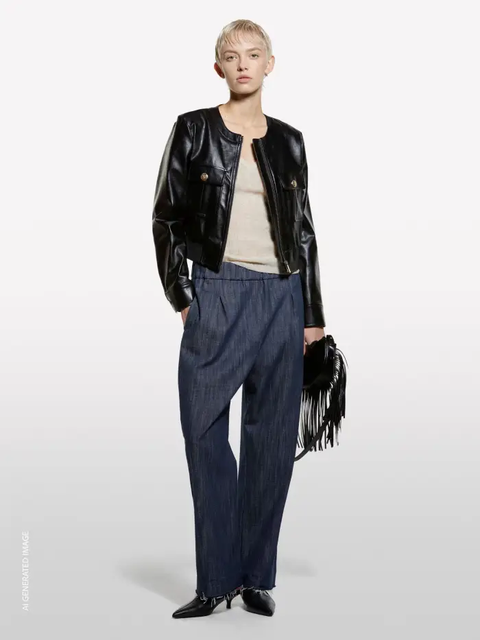 Sisley Joggers In Denim Blu, Donna, Blu Scuro