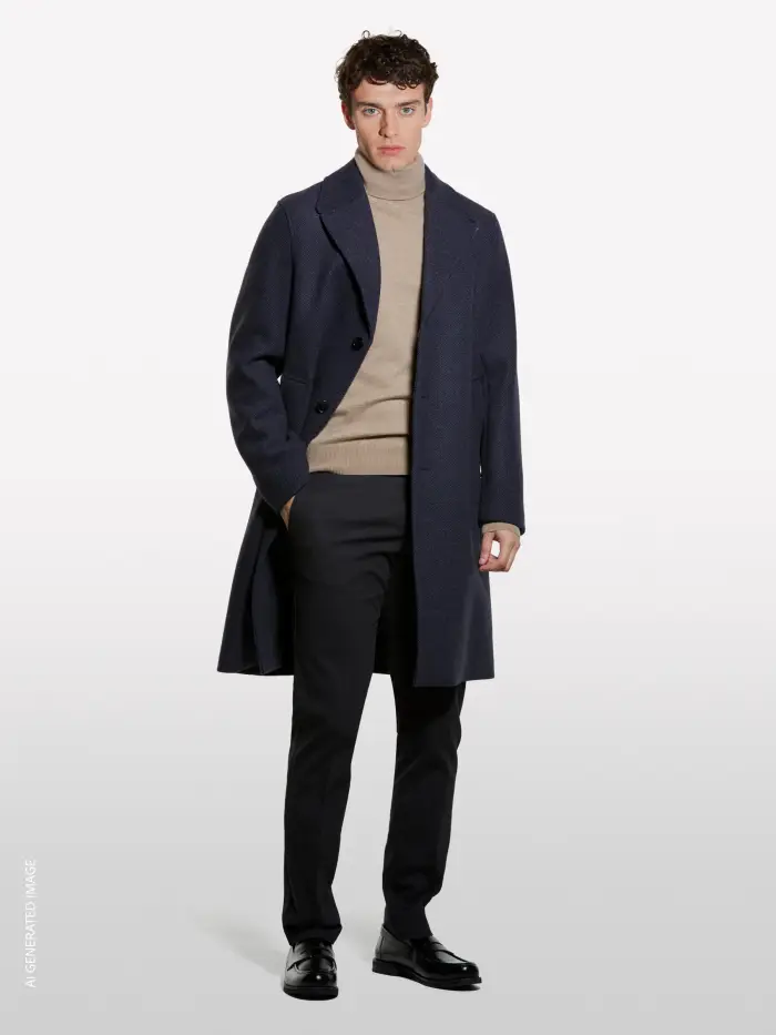 Sisley Maglia Collo Alto, Uomo, Beige