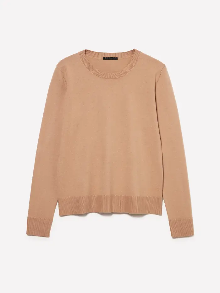 Sisley Maglia Girocollo, Donna, Cammello