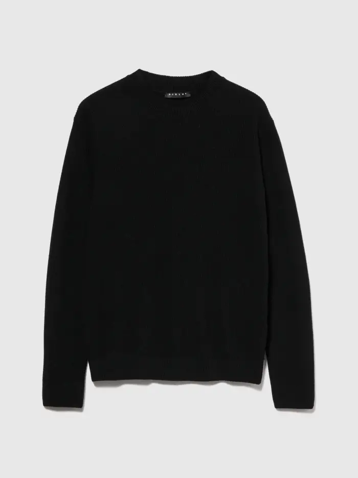 Sisley Maglia Girocollo Regular Fit, Uomo, Nero