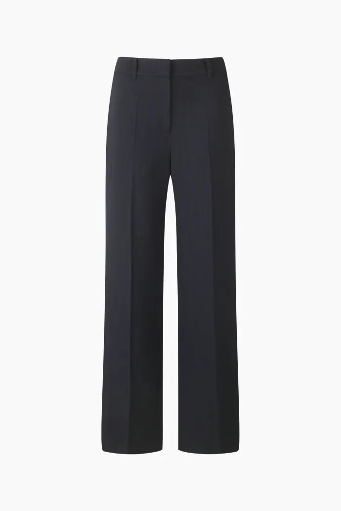 Pantaloni A Vita Alta, Donna, Blu Scuro