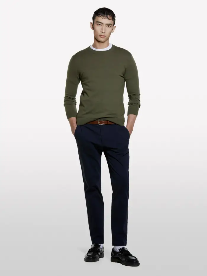 Sisley Pantaloni Chino Blu Scuro, Uomo, Blu Scuro