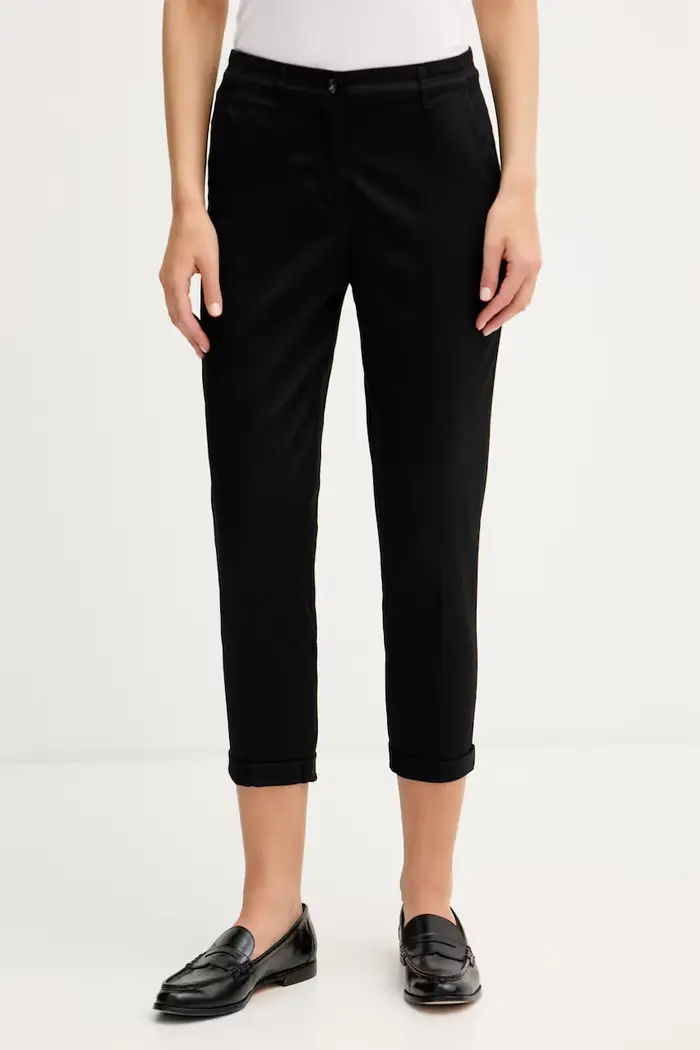 pantaloni da donna in cotone con elastan Nero
