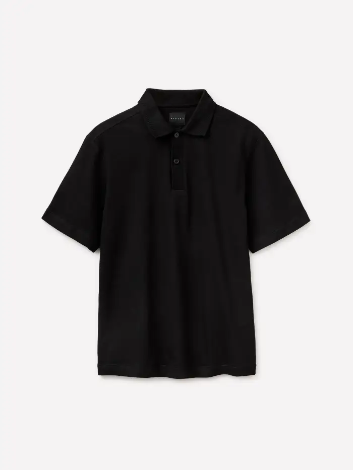 Polo In Puro Cotone, Uomo, Nero