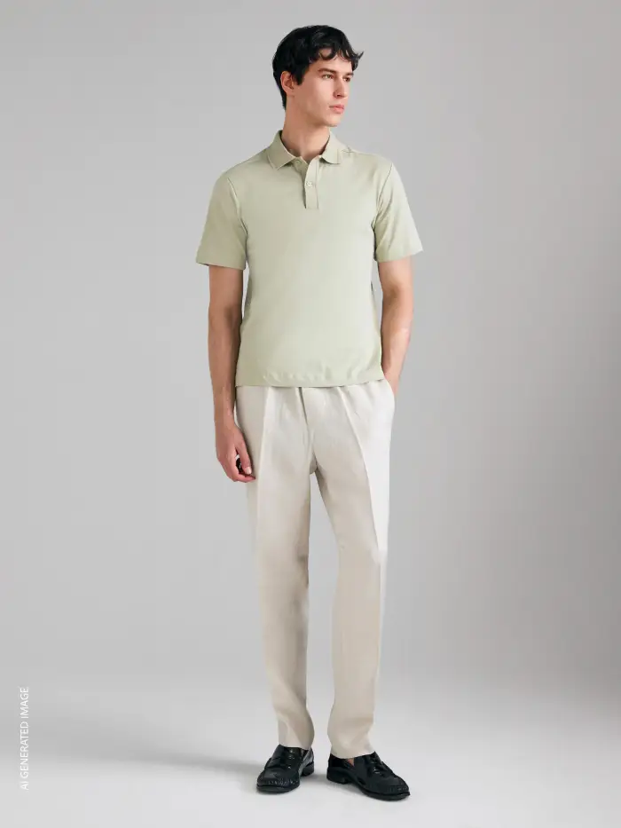 Sisley Polo In Puro Cotone, Uomo, Verde Chiaro