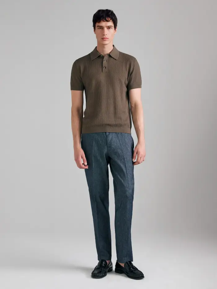 Sisley Polo Regular Fit In Maglia, Uomo, Verde Militare