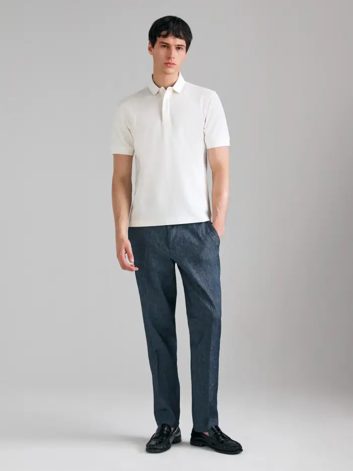 Sisley Polo Regular Fit, Uomo, Bianco Panna