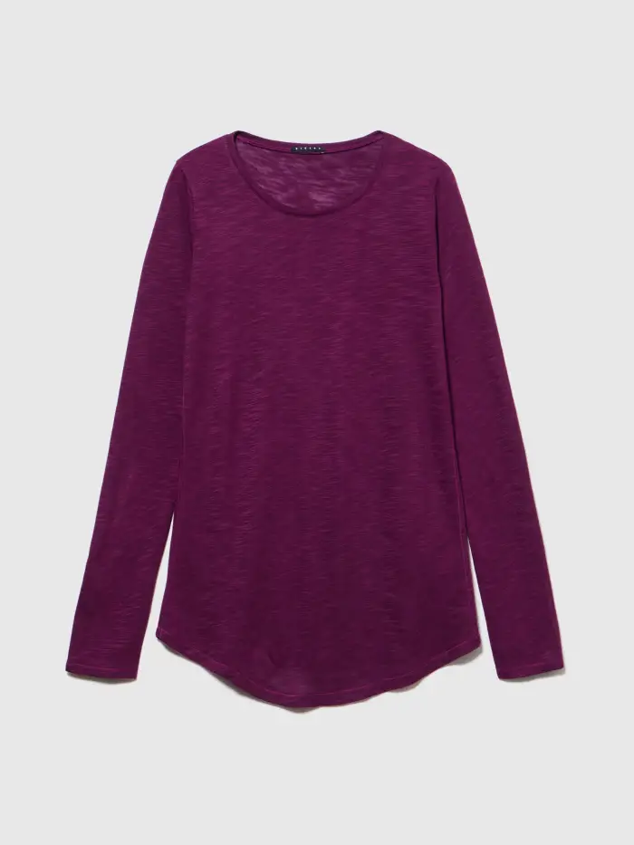 Sisley T-shirt A Maniche Lunghe, Donna, Prugna