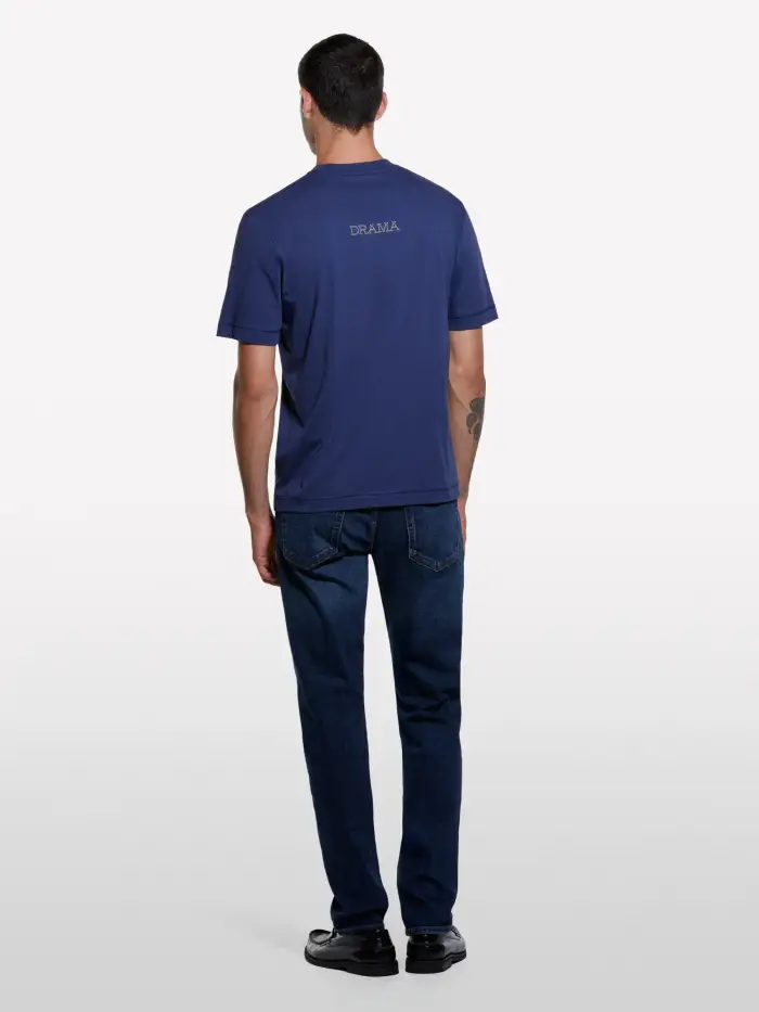 Sisley T-shirt Blu Scuro Con Stampa, Uomo, Blu