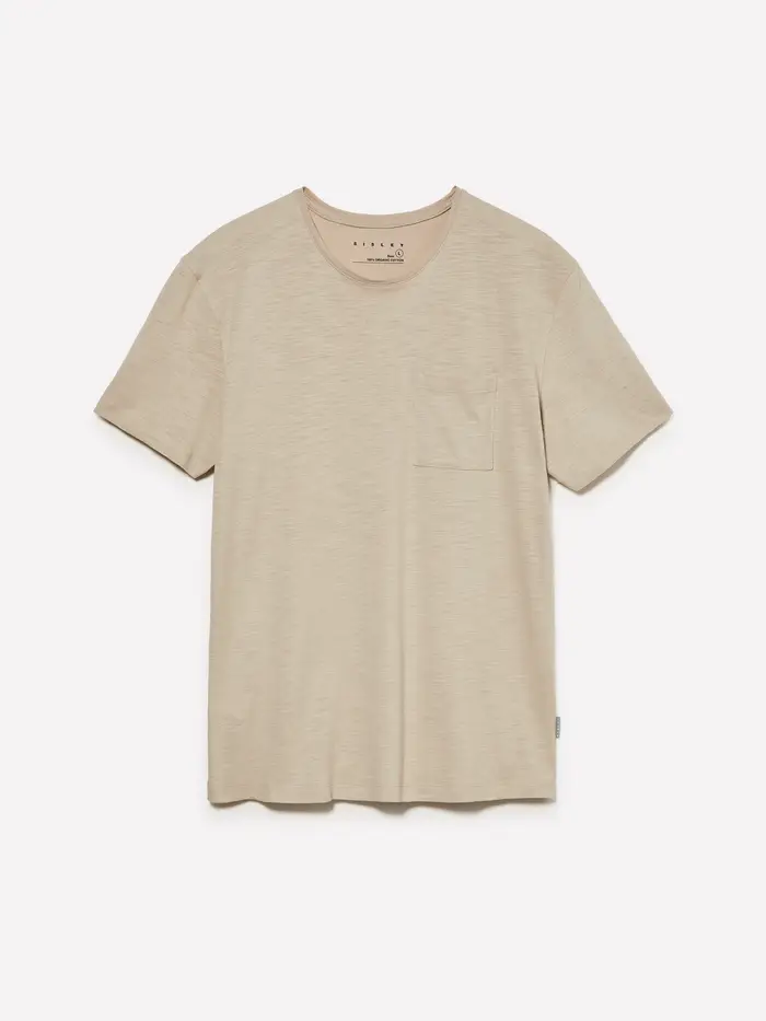 T-shirt Con Taschino, Uomo, Beige