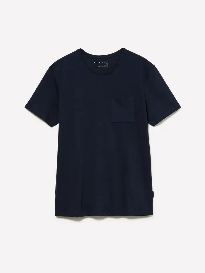 T-shirt Con Taschino, Uomo, Blu Scuro