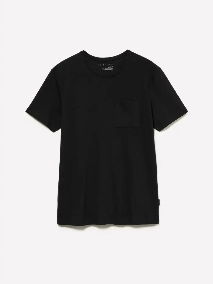 Sisley T-shirt Con Taschino, Uomo, Nero