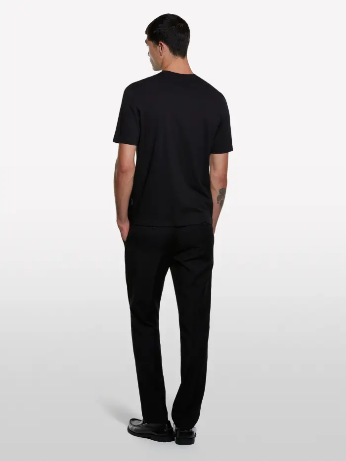 Sisley T-shirt Nera Girocollo 100% Cotone Bio, Uomo, Nero