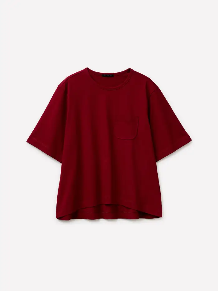 Sisley T-shirt Svasata In Puro Cotone, Donna, Bordeaux