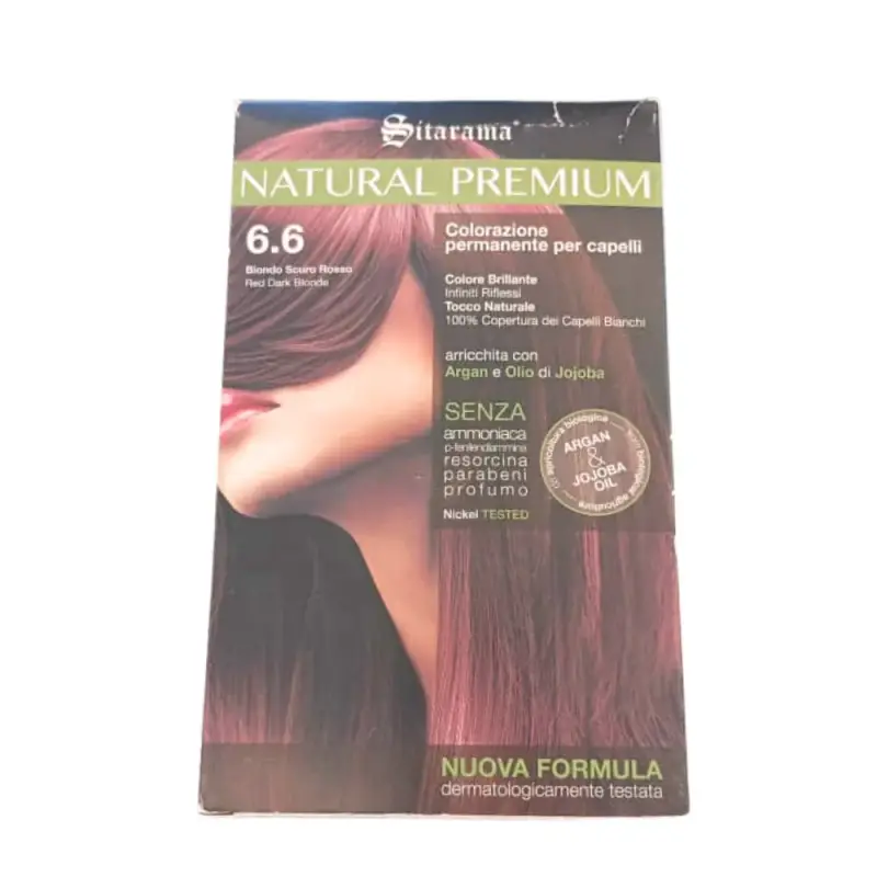 Sitarama Natural Premium Tinta Permanente Crema 6.6 Biondo Scuro Rosso Promozione