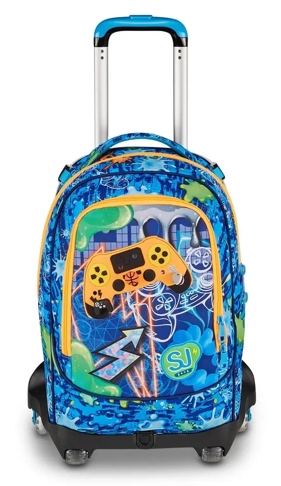 Trolley scuola SJ Jack 8 ruote Joyful Pins Boy