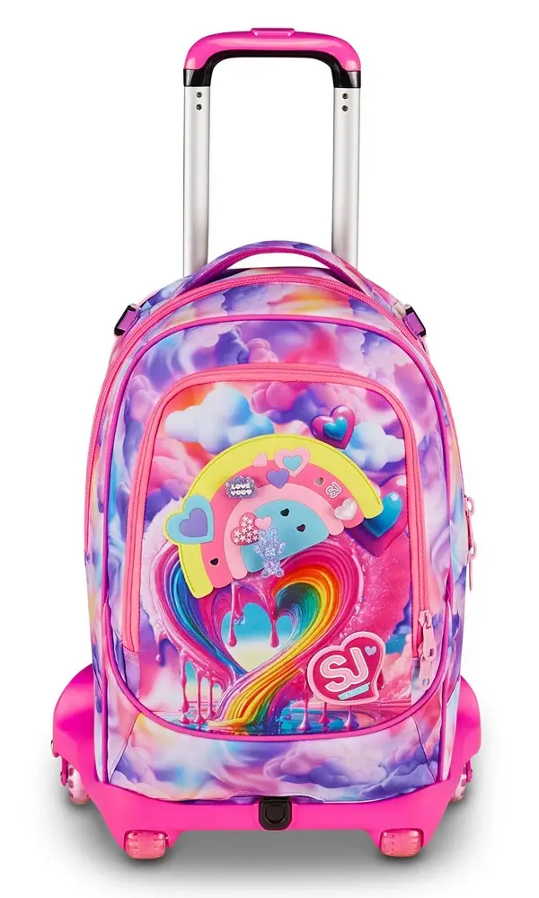 Trolley scuola SJ Jack 8 ruote Joyful Pins Girl