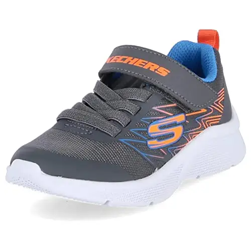 Skechers 403770l Gybl, Sneaker Bambini e ragazzi, Gray Textile Orange Blue Trim, 28.5 EU