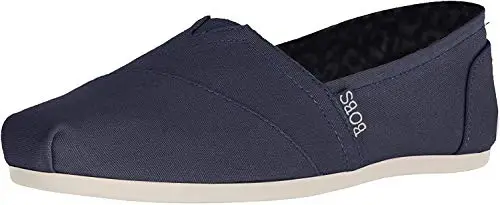 Skechers Bobs - Ballerina da Donna, con Scritta Peace & Love, Colore: Blu