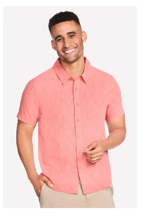 SKECHERS Camicia The GO WALK Air Printed Short Sleeve Shirt Mattone [MATTONE]