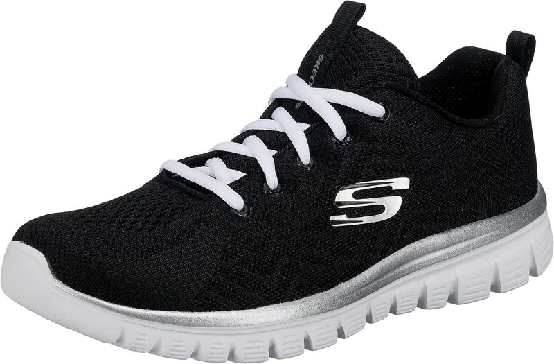 Skechers Sneaker Donna Graceful Get Connected Nero Bianco 40 EU