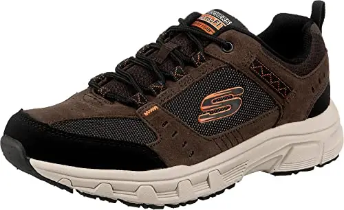 Skechers Oak Canyon, Sneaker Uomo, Chocolate Leather Pu Mesh Black Trim, 41.5 EU
