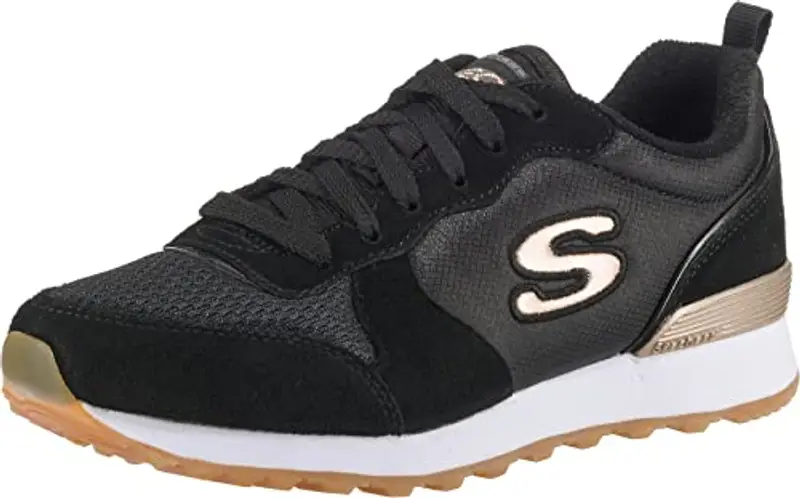 Skechers Og 85 Goldn Gurl, Sneaker a Collo Basso Donna, Black/White/Gold, 36.5 EU
