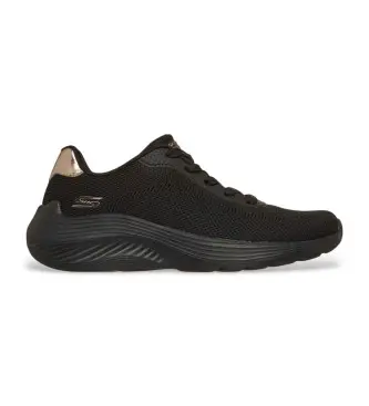 Skechers per donna 117679 Sneakers nere Bobs Squad Waves, Nero, Basso, Stringhe, Casual, Sportivo, Multisport Naturale