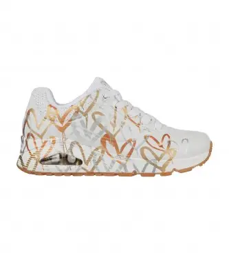 per donna 155523 Scarpe da ginnastica Uno Goldcrown - Metallic love white, metallizzato (37), Bianco, 3 a 5cm, Stringhe, Casual