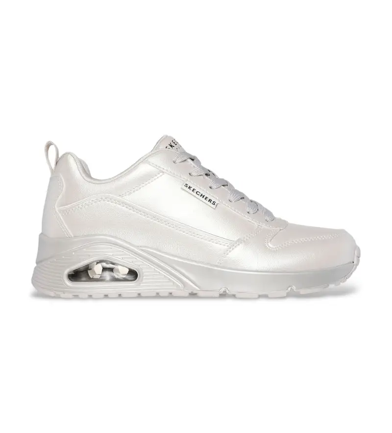 Skechers per donna 177104 Sneakers bianche Uno Galactic Gal, Bianco, 3 a 5cm, Stringhe, Casual