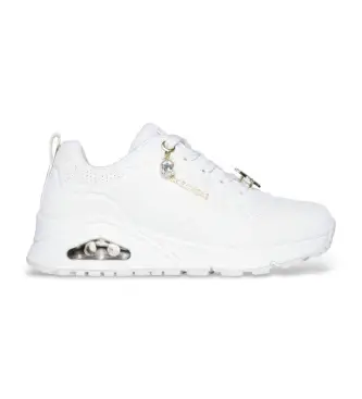 Skechers per donna/ragazza 310562L Sneakers bianche UNO Trendy joyas, Bianco, Basso, Stringhe, Casual, moda per bambini Oro