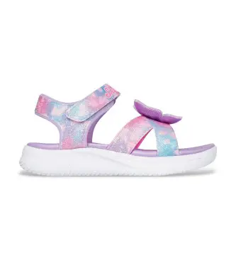 Skechers per ragazza 303109L Sandali multicolor Jumpsters Butterfly Brights, Basso, Velcro, Casual, Multicolore, moda per bambini