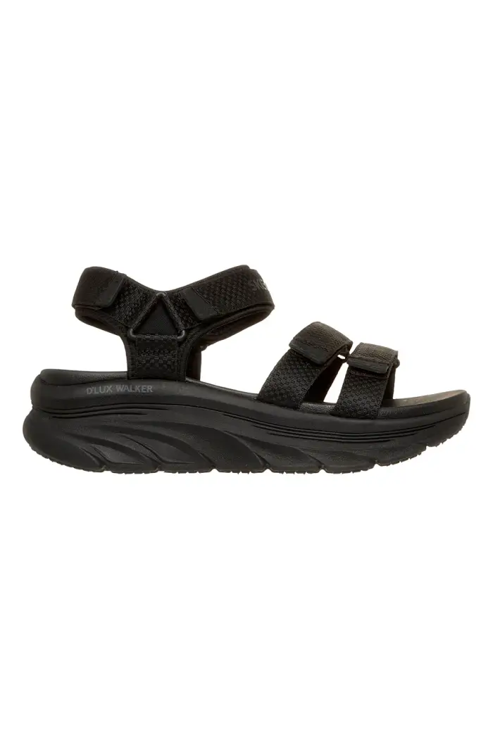 Sandali neri con tripla fascia regolabile Skechers D LUX WALKER SANDAL SEA-SCAPE [NERO]