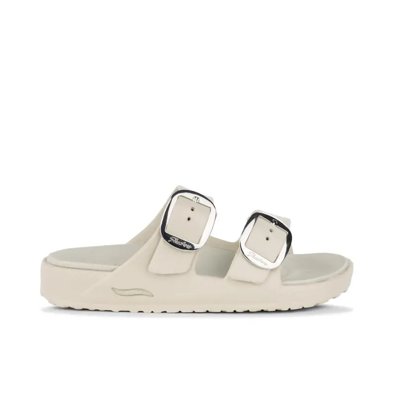 SKECHERS Sandali sportivi in gomma bianchi da donna con doppia fibbia