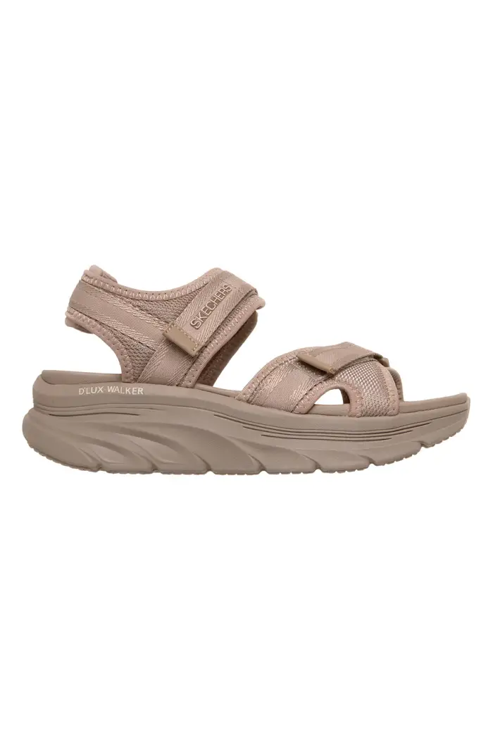 Sandali taupe con fasce incrociate regolabili Skechers D LUX WALKER SANDAL BOLD CITY [TAUPE]