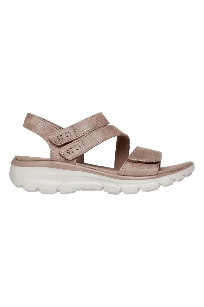 Sandali taupe metallizzato con tripla fascia regolabile Skechers EASY GOING ALL DAY CHIC [TAUPE]